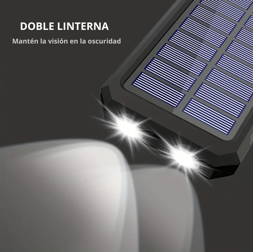 Batería solar portátil con linternas